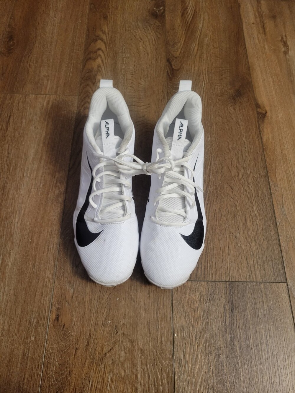 Nike White Athletic Shoes with Black Swoosh - Men's Alpha